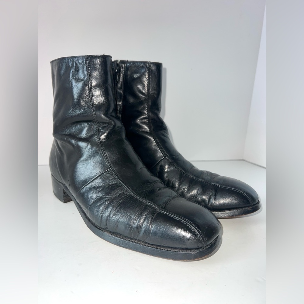 Florsheim Imperial, black Leather zipper man's boot sz 10.5